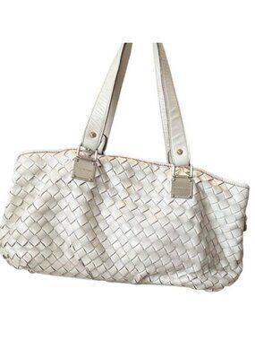 Michael Kors Newbury Vanilla Woven Leather Satchel Tote Bag